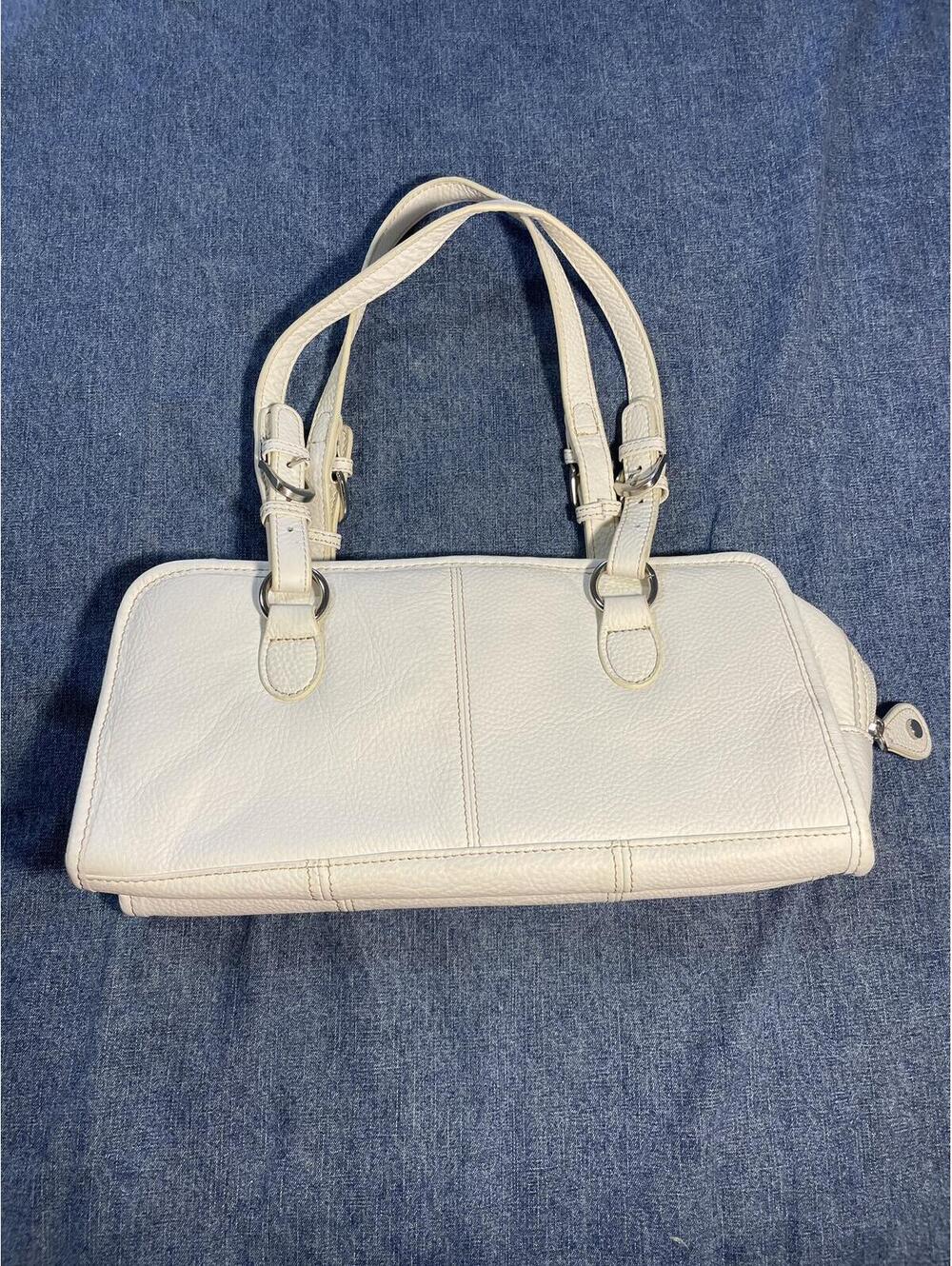 White pebble leather Amerileather bag new without tags summer satchel
